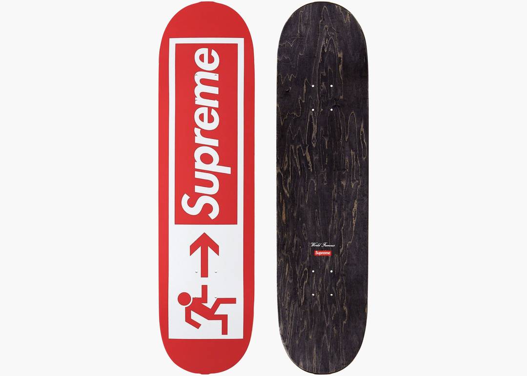 Exit Red Skateboard Art Deck by Supreme