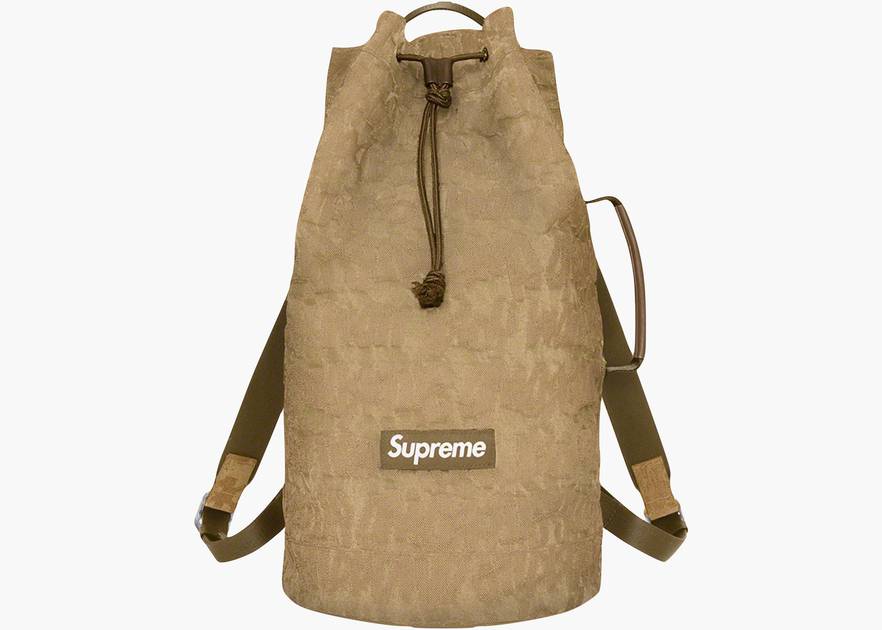 Supreme Fat Tip Jacquard Denim Backpack Olive | Hype Clothinga