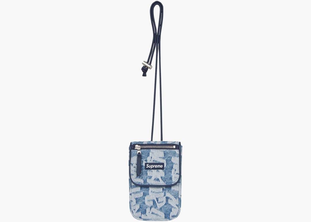 Supreme Fat Tip Jacquard Denim Sling Bag Blue