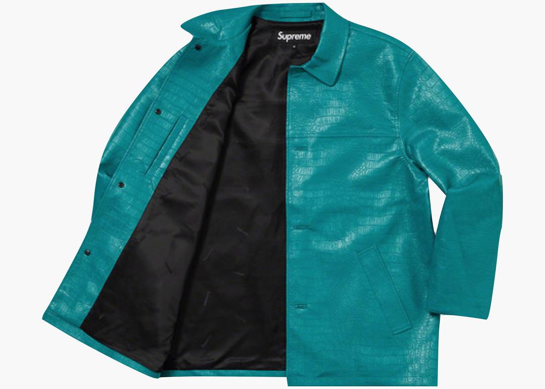 Supreme Faux Croc Car Coat Teal | Hype Clothinga