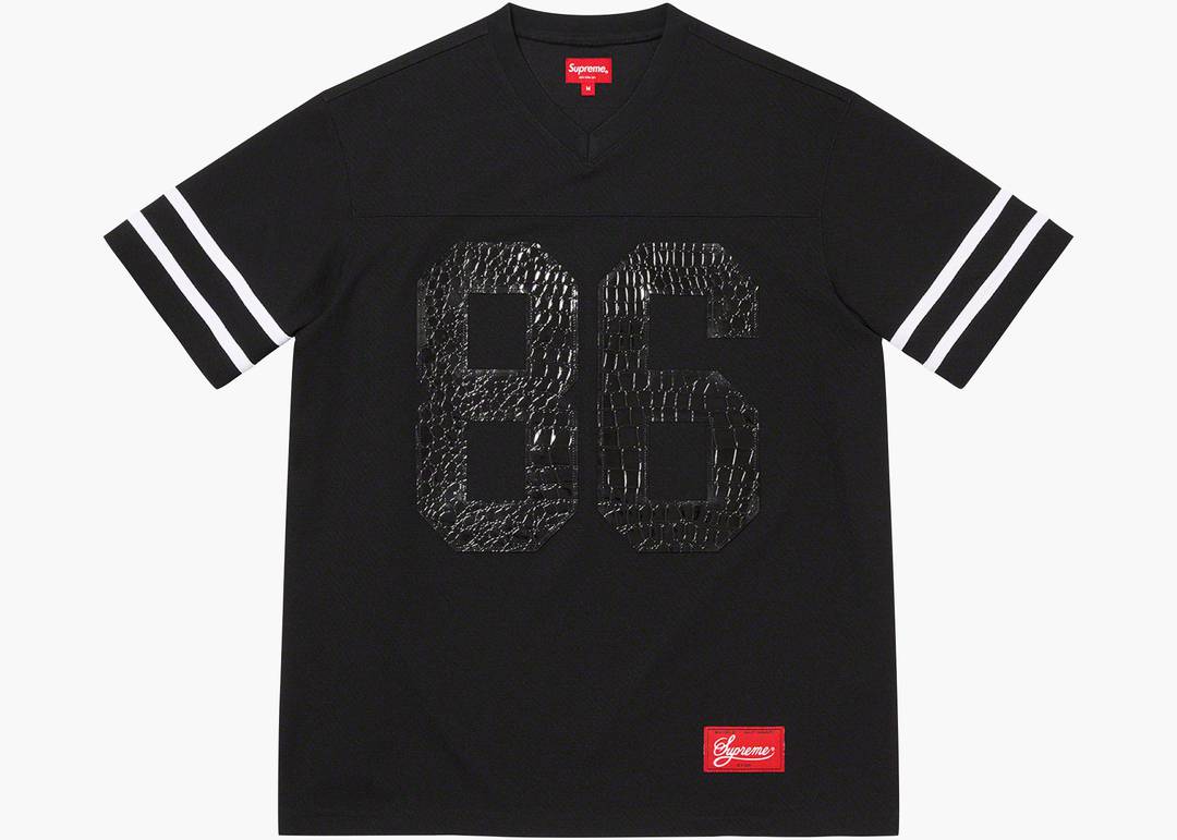 Supreme Faux Croc Football Jersey Black | Hype Clothinga