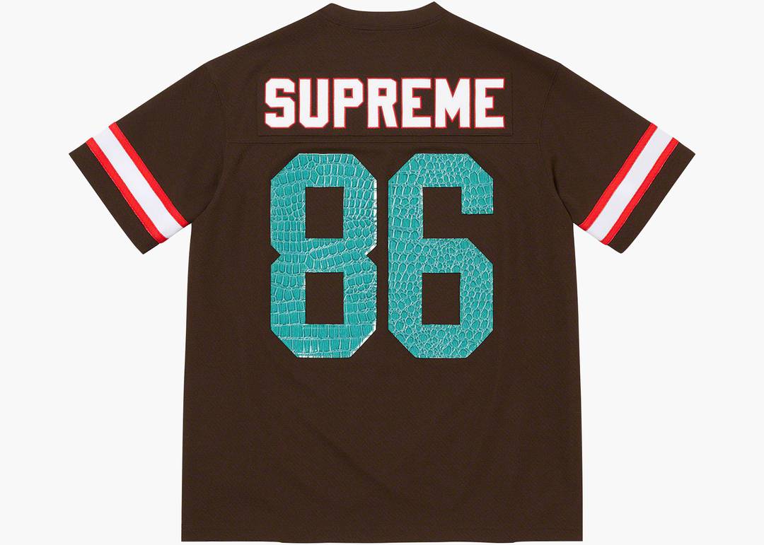 Supreme Faux-croc Appliqué Detail Football Jersey in Black