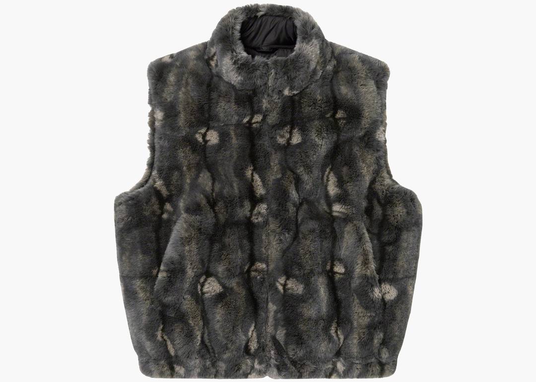 Supreme Faux Fur Hooded Vest Black | Hype Clothinga