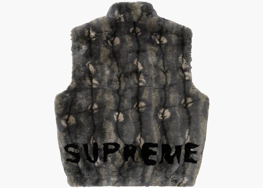 Supreme Faux Fur Hooded Vest Black | Hype Clothinga