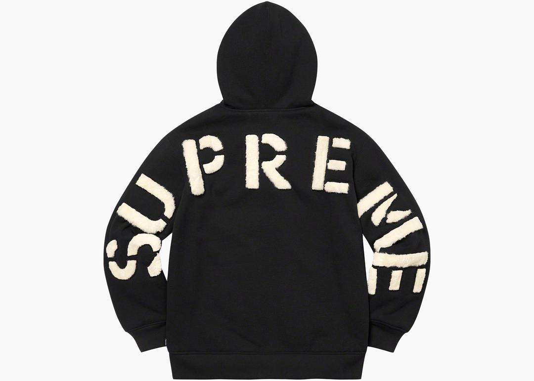 Supreme Faux Fur Lined Zip Up Hooded Sweatshirt Black | Hype Clothinga