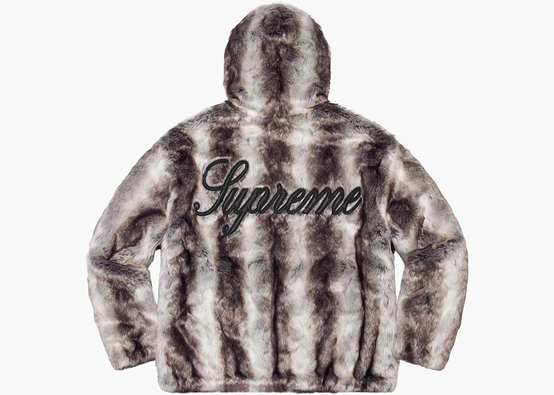 Supreme Faux Fur Reversible Hooded Jacket Black