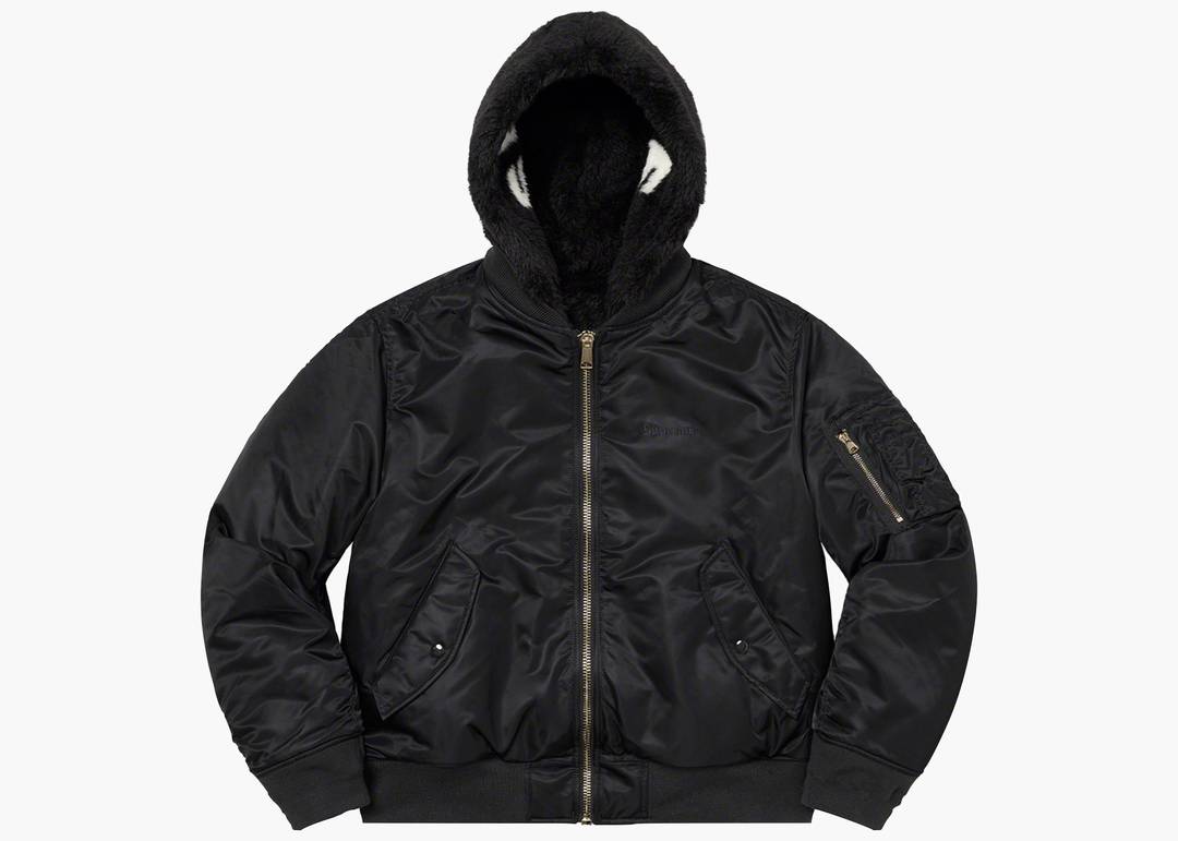 ミリタリージャケットSupreme / Hooded MA-1 Black - ミリタリージャケット