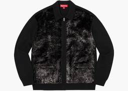 Supreme Faux Fur Zip Up Cardigan Black | Hype Clothinga