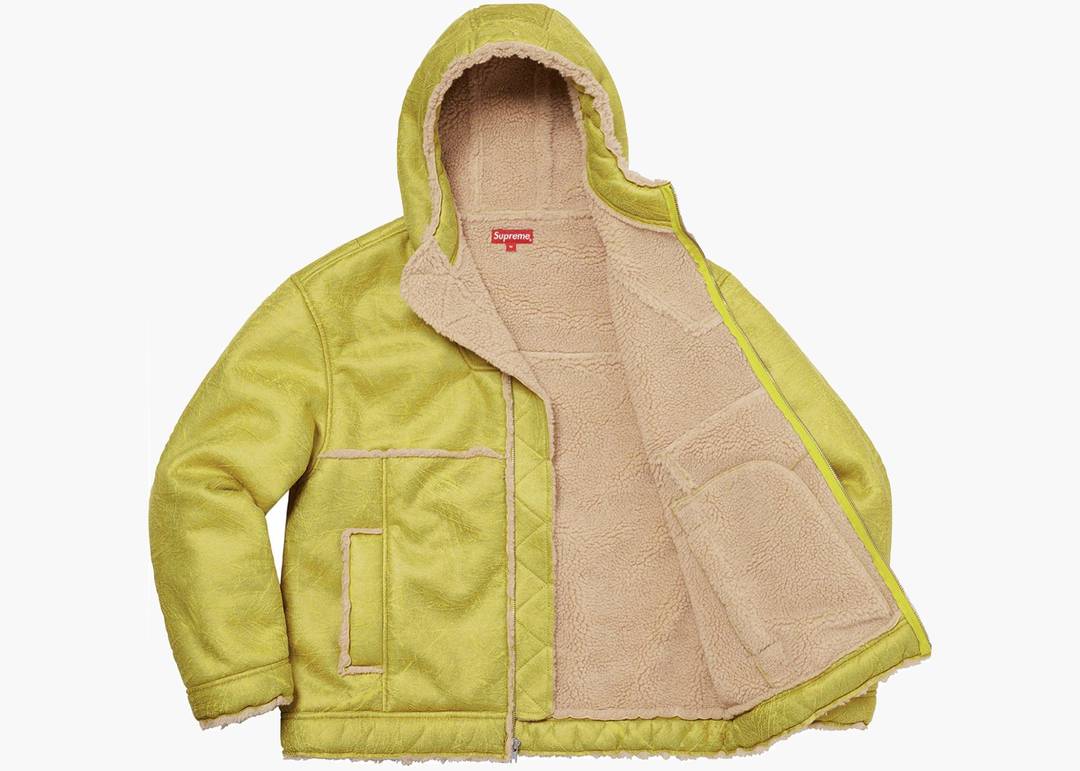 Supreme Faux Shearling Hooded Jacket (SS23) Citrus