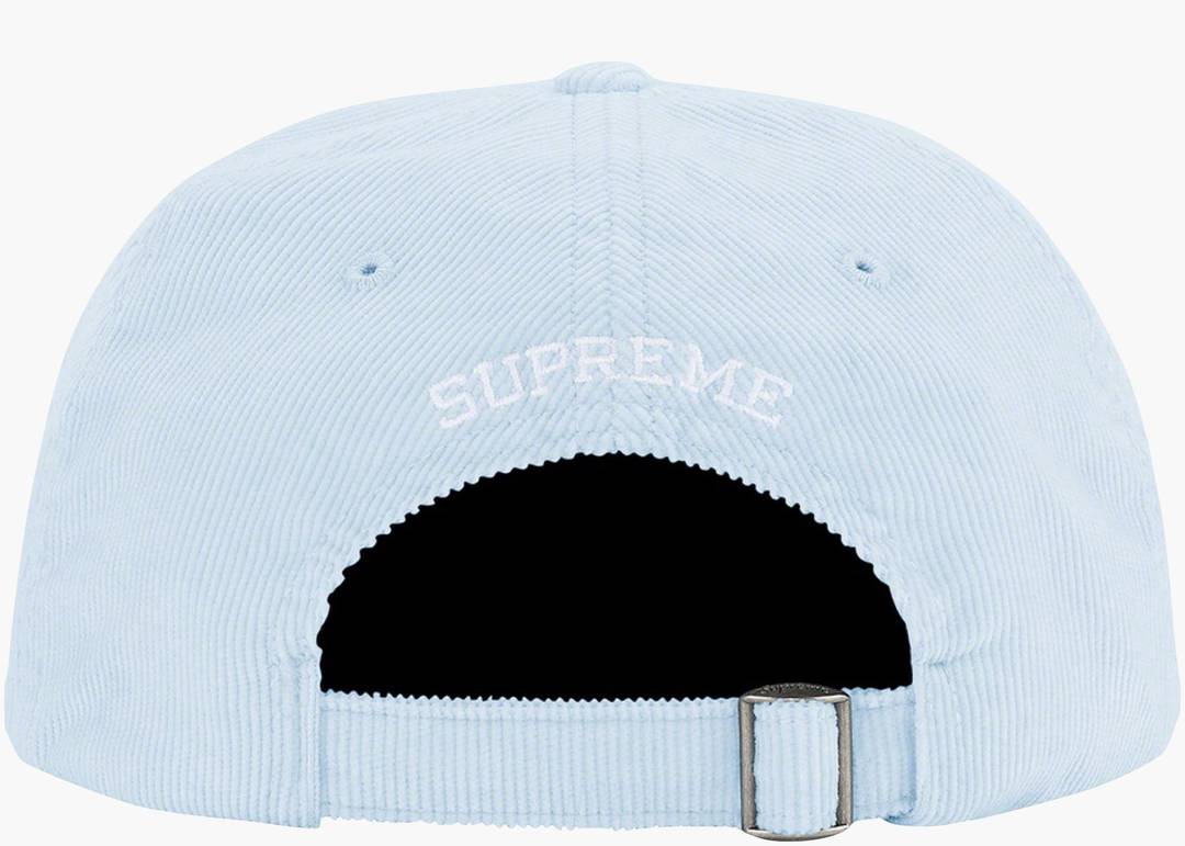 Supreme Fine Wale Corduroy S Logo 6-panel Cap Light Blue