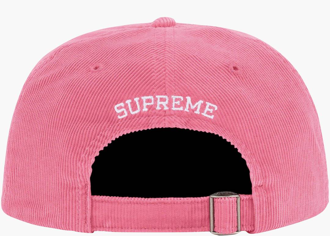 Supreme Fine Wale Corduroy S Logo 6-panel Cap Pink