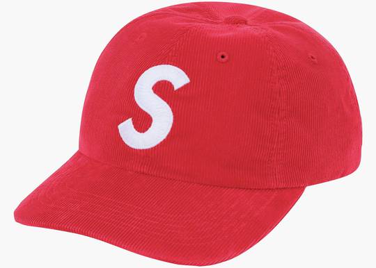 Supreme Fine Wale Corduroy S Logo 6-panel Cap Red