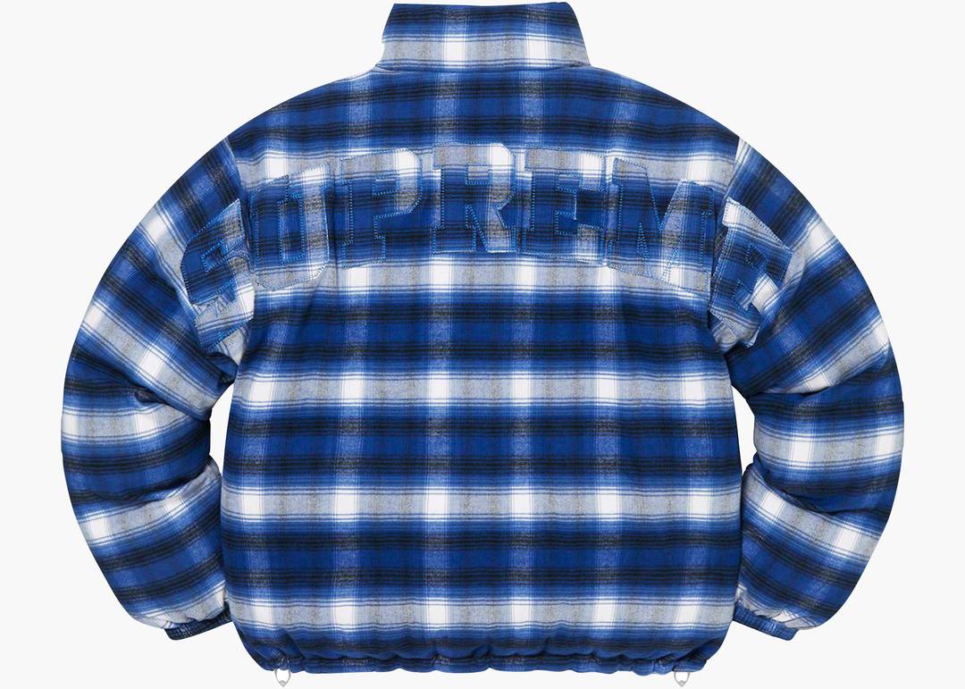 Supreme Flannel Reversible Puffer Jacket Grey | Hype Clothinga