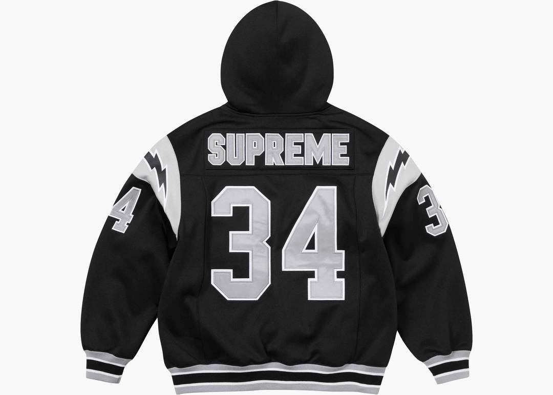 Supreme Football Zip Up Hooded Sweatshirt Black | Hype Clothinga