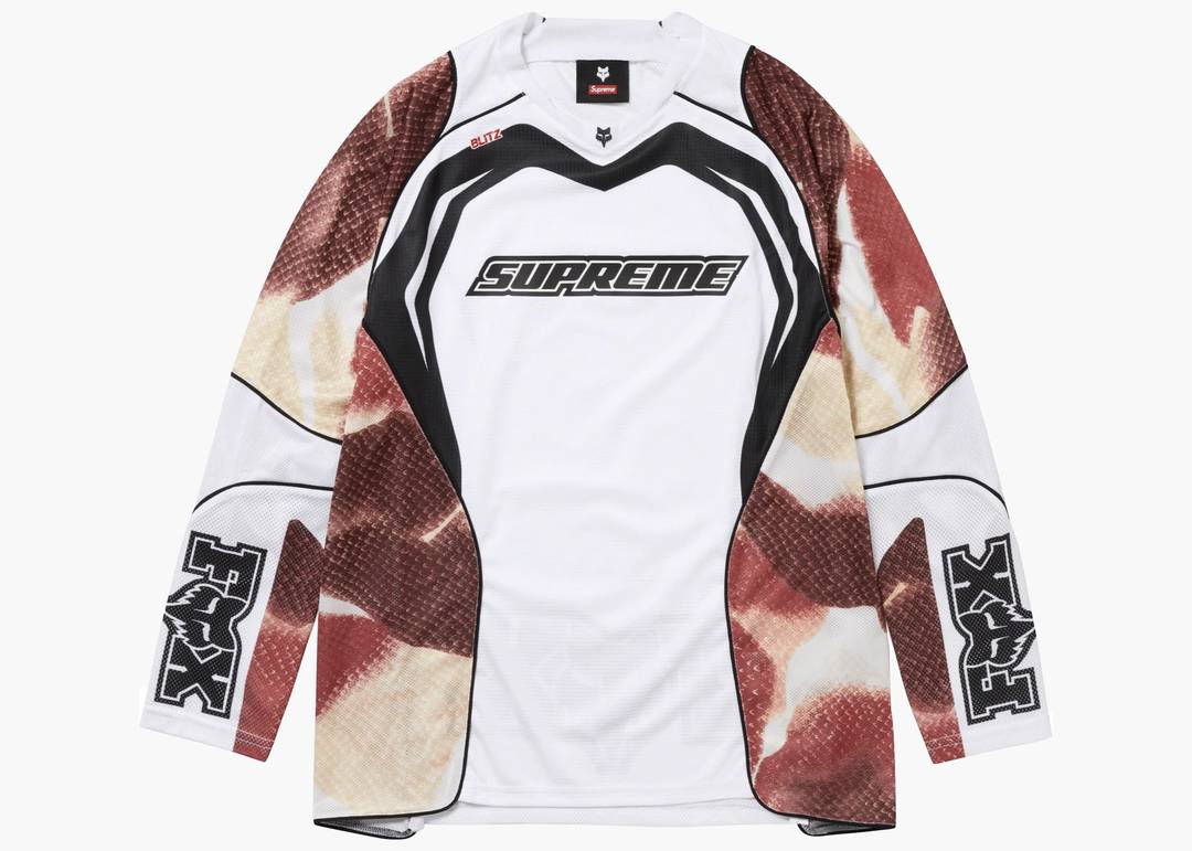 Supreme Fox Racing Jersey White   Hype Clothinga