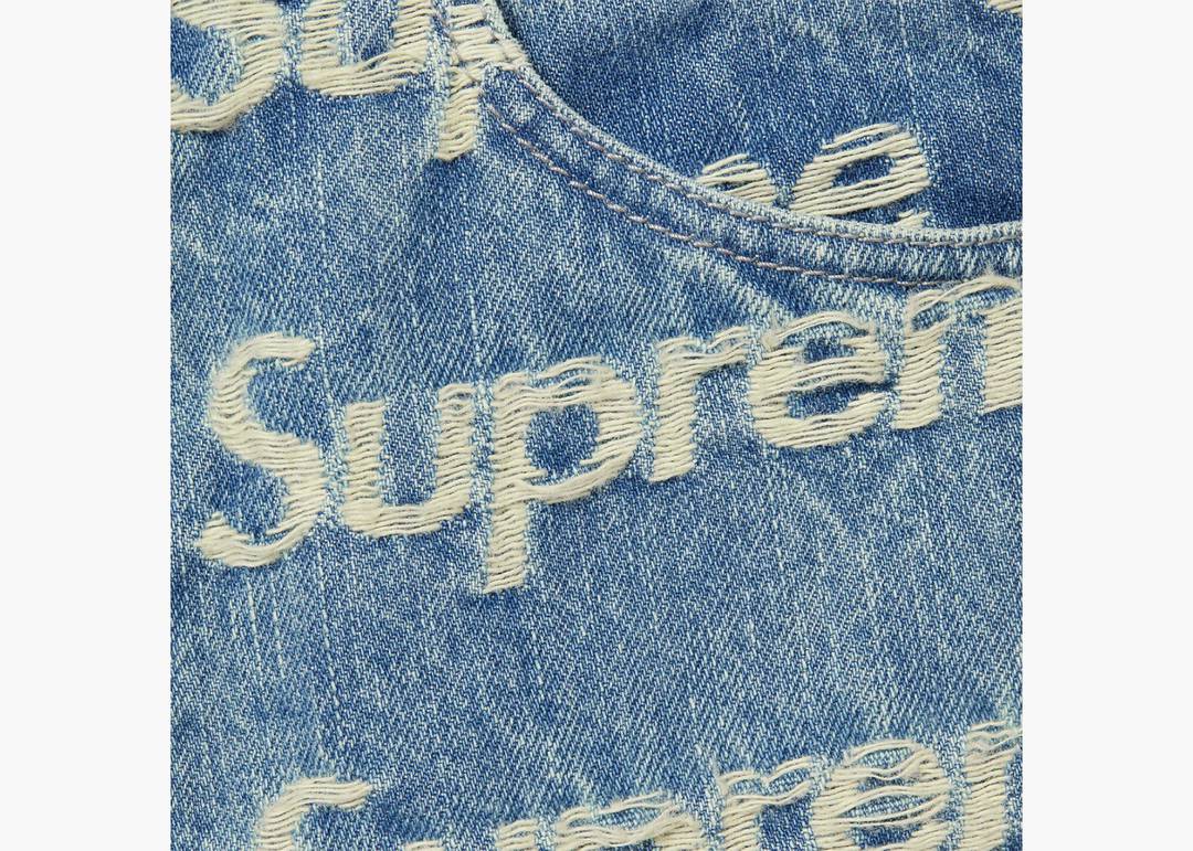 Supreme Frayed Logos Regular Jean Blue | Hype Clothinga