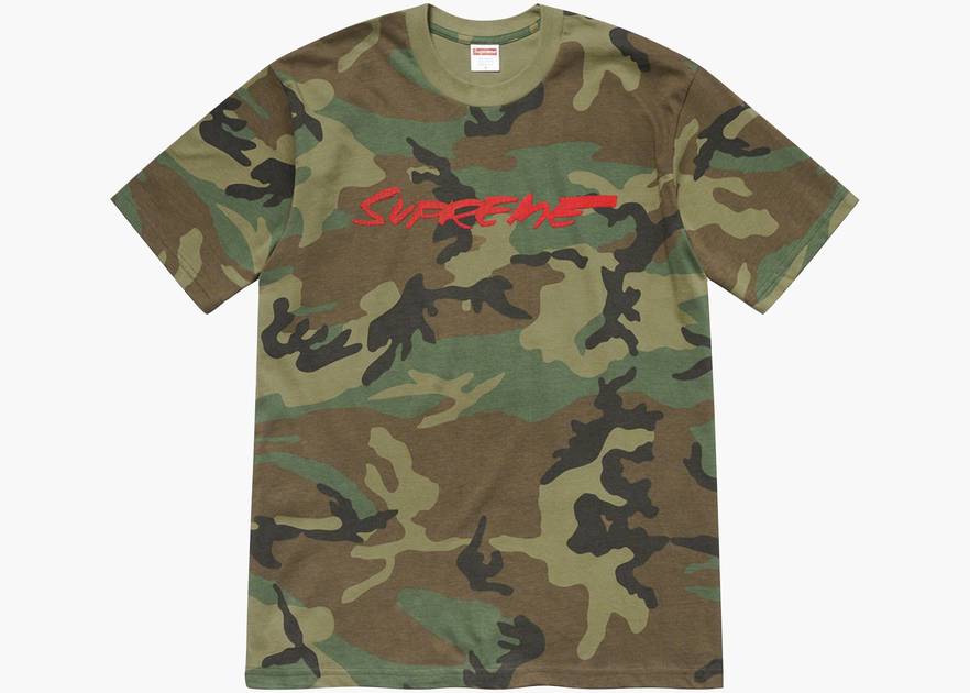 Supreme Futura Logo Tee Woodland Camo