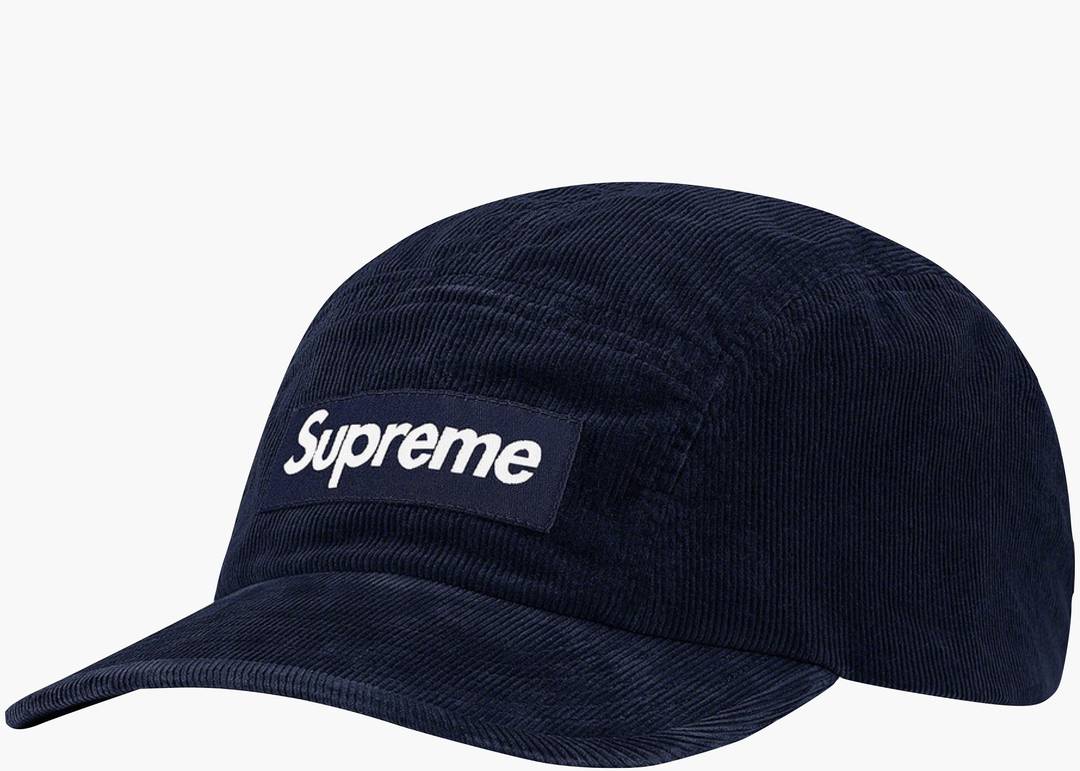 Supreme GORE-TEX Corduroy Camp Cap Navy | Hype Clothinga