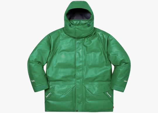 Supreme GORE-TEX Leather 700-Fill Down Parka Green | Hype Clothinga