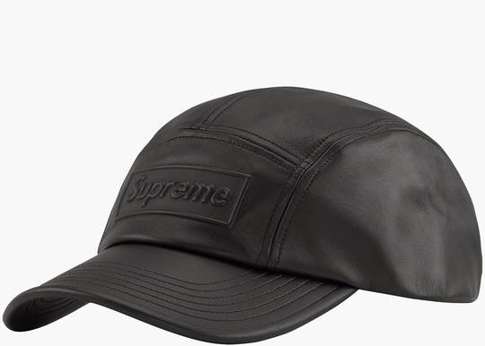 Supreme GORE-TEX Leather Camp Cap Black | Hype Clothinga