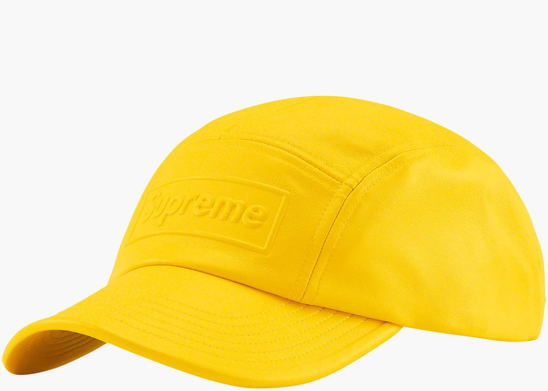 Supreme GORE-TEX Leather Camp Cap Yellow | Hype Clothinga