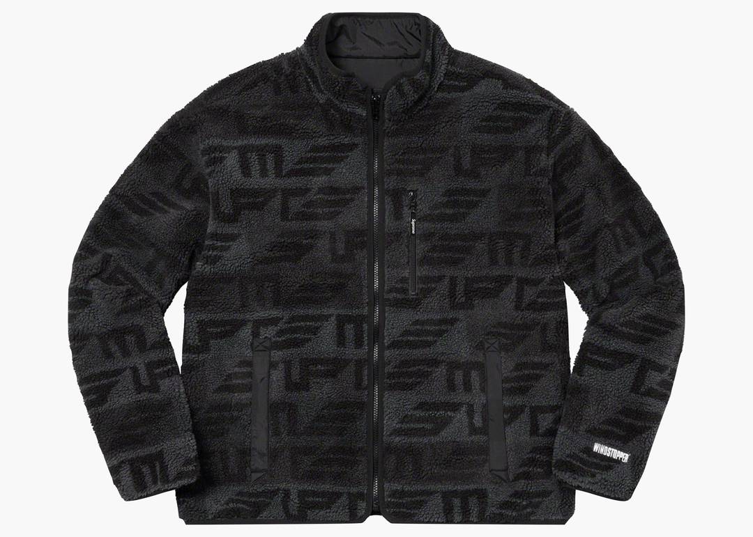Supreme Geo Reversible WINDSTOPPER Fleece Jacket Black | Hype