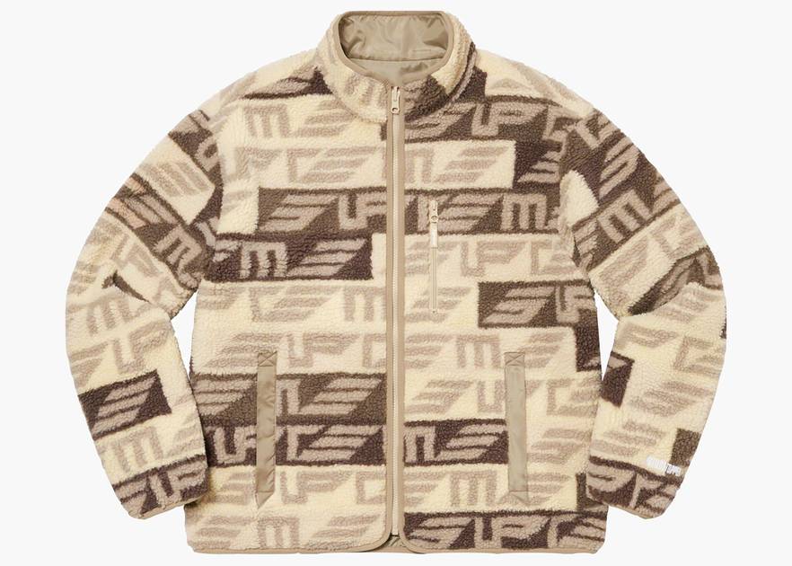 Supreme Geo Reversible WINDSTOPPER Fleece Jacket Tan | Hype