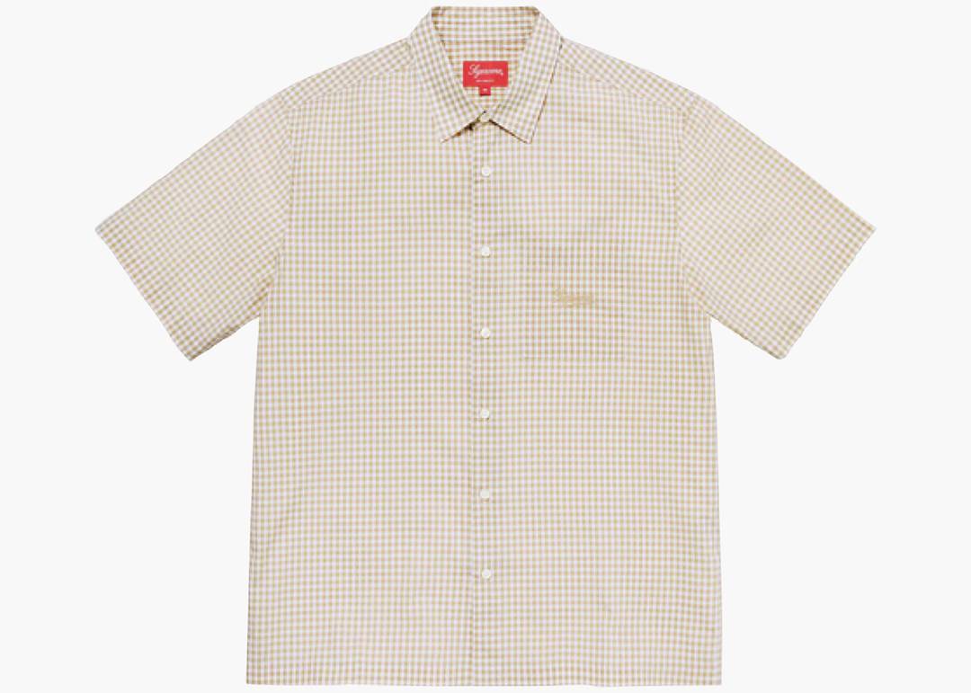 Supreme Gingham S/S Shirt Tan | Hype Clothinga