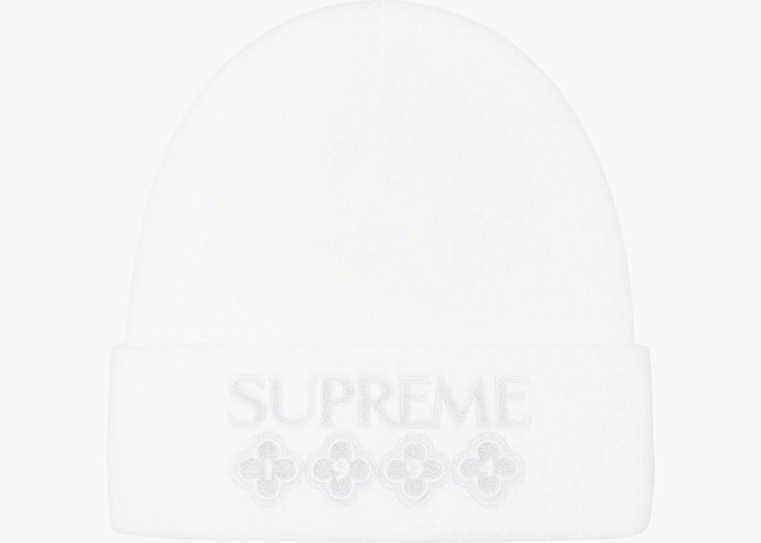 Supreme Glitter Beanie White | Hype Clothinga