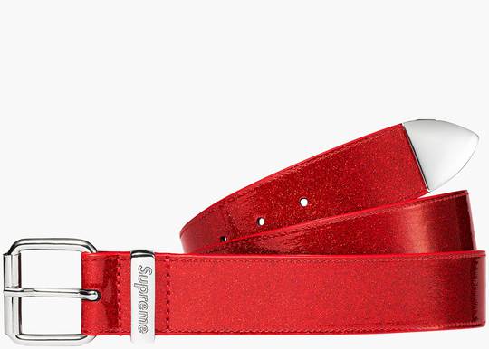 Supreme Glitter Vinyl Ranger Belt - Red - Medium - Brand New in box