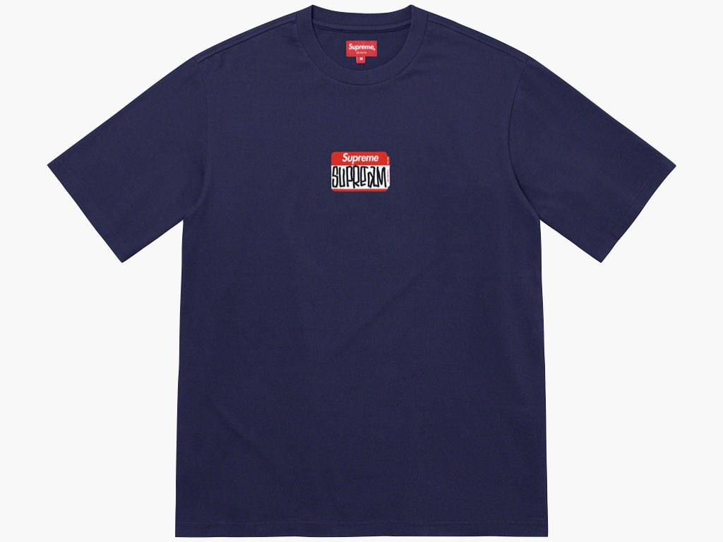 Supreme Gonz Nametag S/S Top Washed Navy | Hype Clothinga