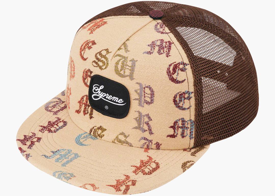 Supreme Gradient Jacquard Denim Mesh Back 5-Panel Tan | Hype Clothinga