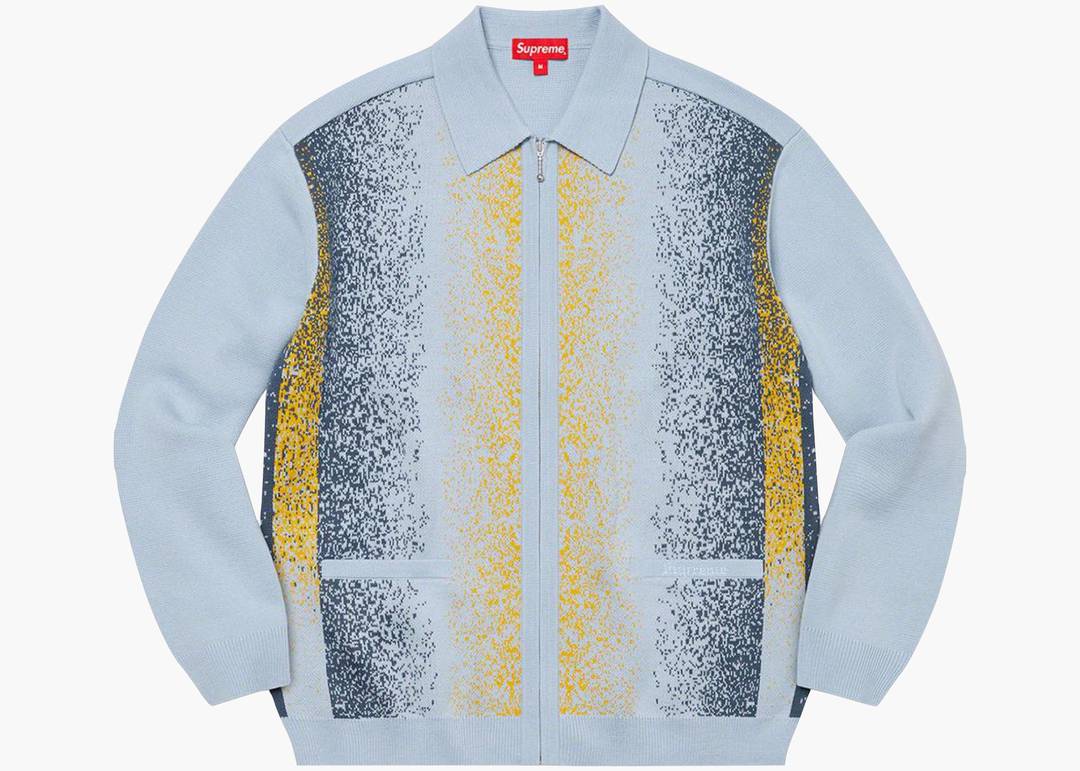 Supreme Gradient Stripe Zip Up Cardigan Light Slate | Hype Clothinga