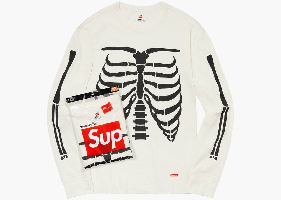 Supreme Hanes Bones Thermal Crew White L - Tシャツ/カットソー(七分 ...