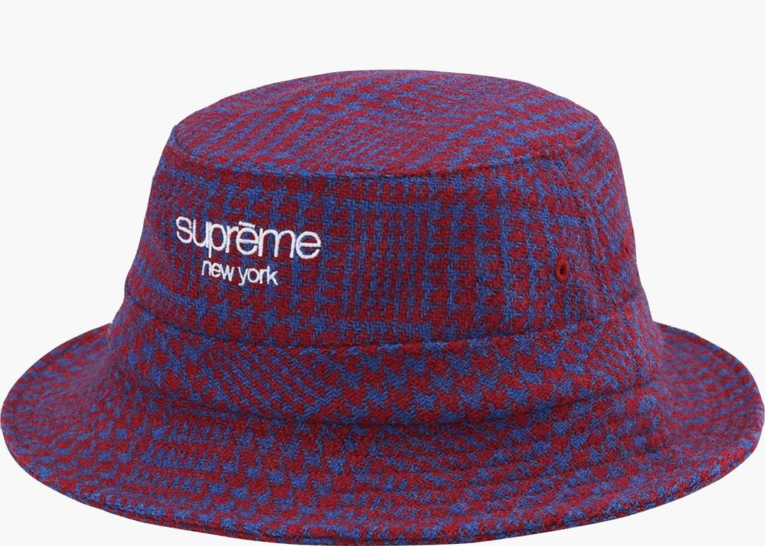 Supreme Harris Tweed Classic Logo Crusher Royal Multi | Hype Clothinga