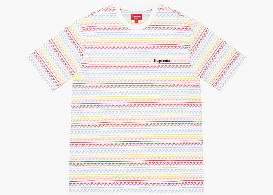 Supreme Hearts Jacquard S/S Top White | Hype Clothinga