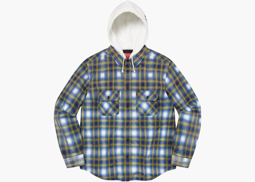 Supreme Hooded Flannel Zip Up Shirt Blue | Hype Clothinga Supreme Hooded Flannel Zip Up Shirt Blue | Hype Clothinga
