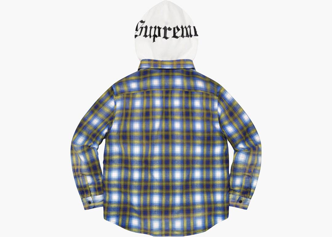 Supreme Hooded Flannel Zip Up Shirt Blue | Hype Clothinga Supreme Hooded Flannel Zip Up Shirt Blue | Hype Clothinga