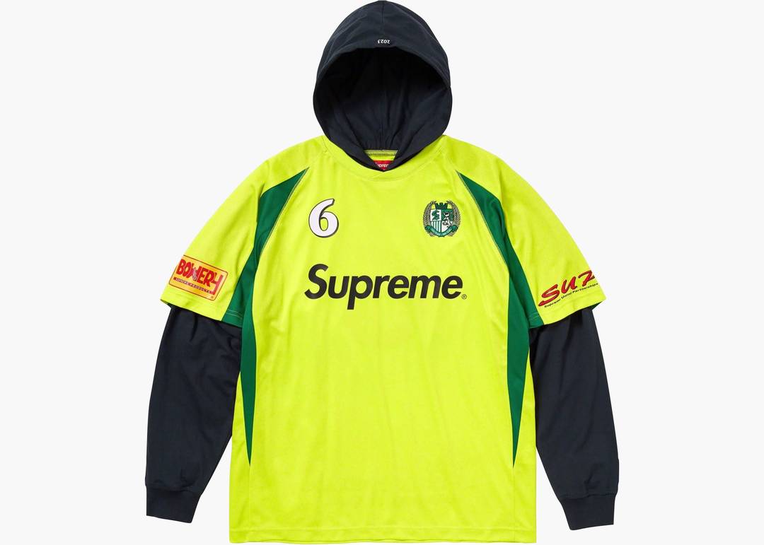 Supreme Hooded Soccer Jersey Bright Green | Hype Clothinga