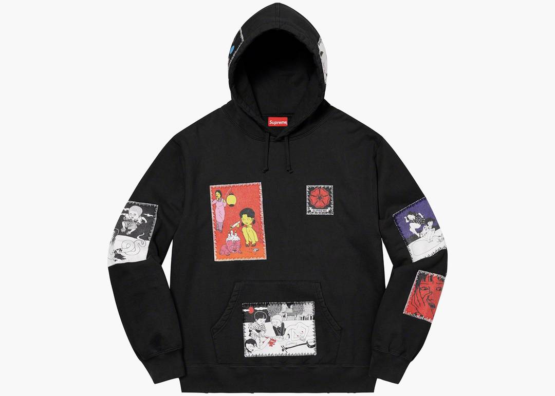 Supreme Hooded Sweatshirt Toshio Saeki Black | Hype Clothinga