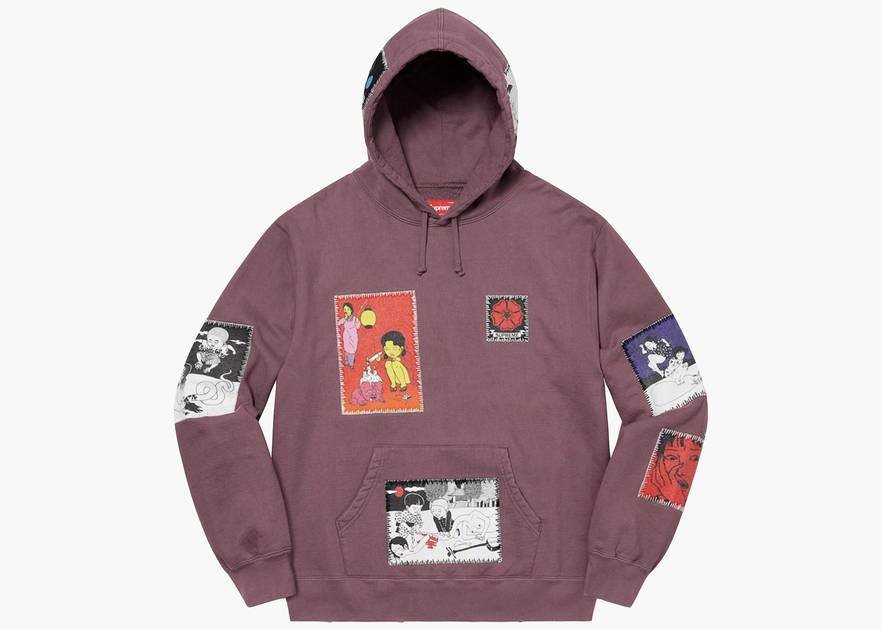 Supreme Hooded Sweatshirt Toshio Saeki Light Purple