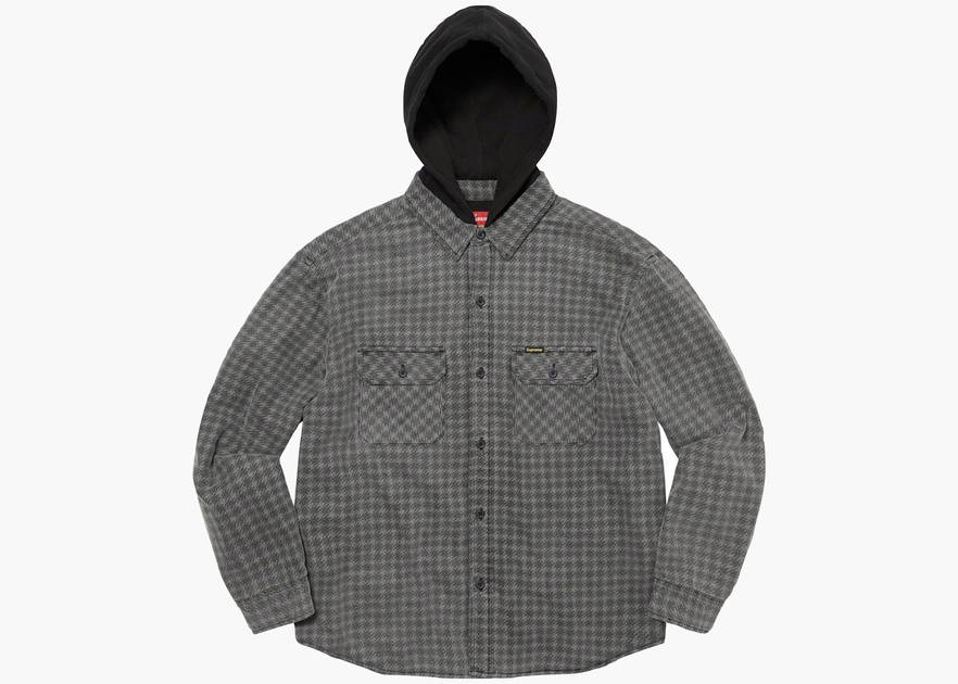 全品送料無料 Supreme Houndstooth Men Flannel Supreme Hooded winter ...