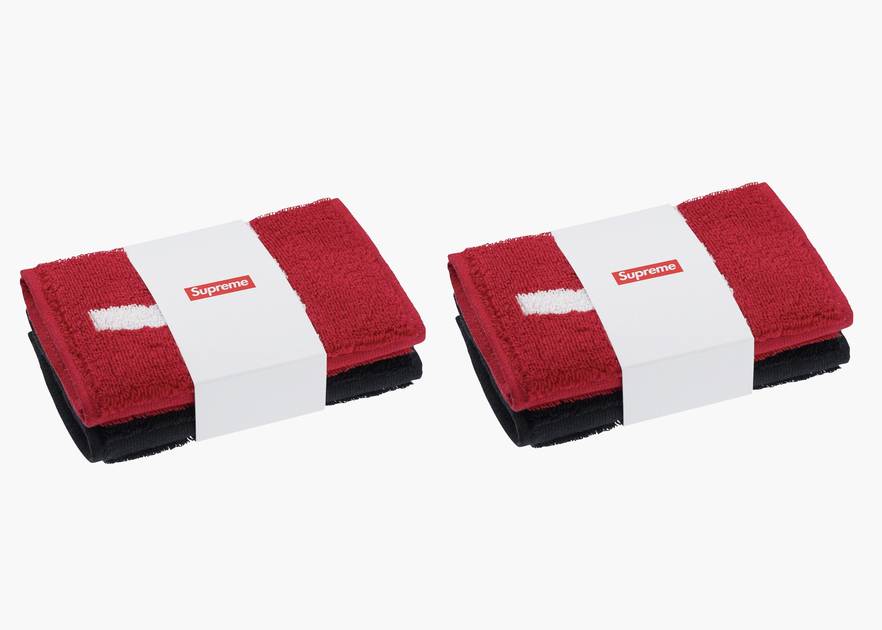 Supreme Imabari Pocket Folding Towels (Set of 4) Black/Red | Hype Clothinga