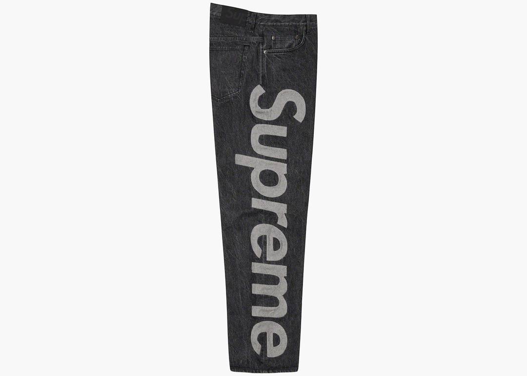 Supreme Inset Logo Denim Trucker Jacket BlackSupreme Inset Logo