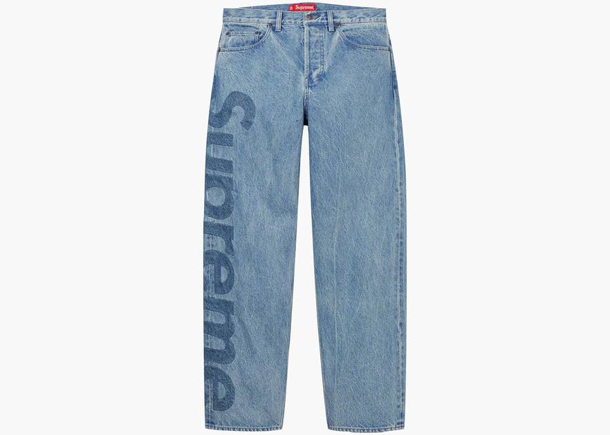 Supreme Inset Logo Jean Washed Blue | Hype Clothinga