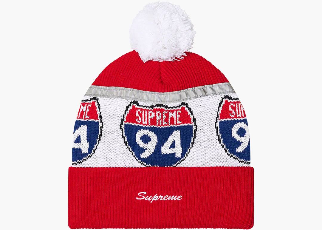 Supreme Interstate Reflective Beanie Red | Hype Clothinga