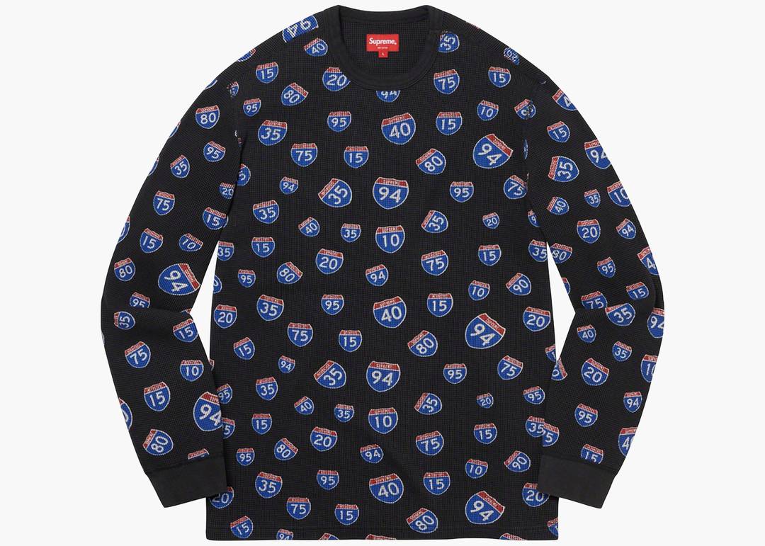 Supreme Interstate Waffle Thermal Black