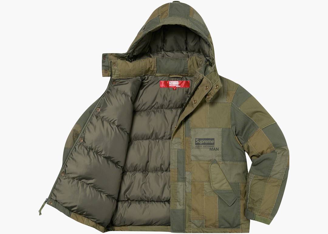 Supreme JUNYA WATANABE CDG MAN Patchwork Puffy Jacket Olive