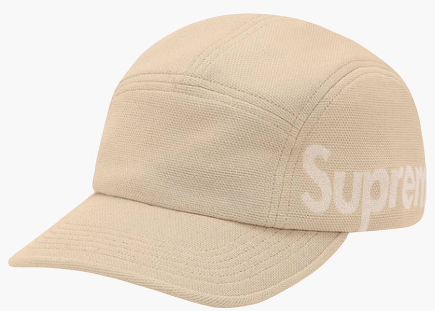 Supreme Jacquard Pique Camp Cap Tan | Hype Clothinga