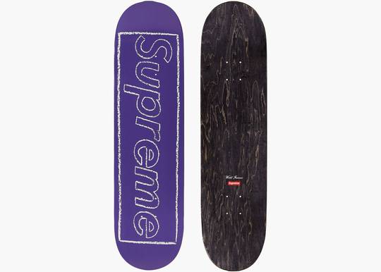 Supreme Kaws Chalk Logo Skateboard Violet | Hype Clothinga